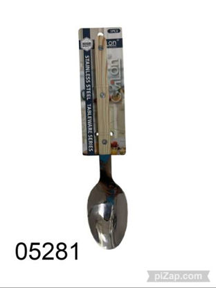 Imagen de CUCHARA ACERO MANGO MADERA 20,3CM 3.26